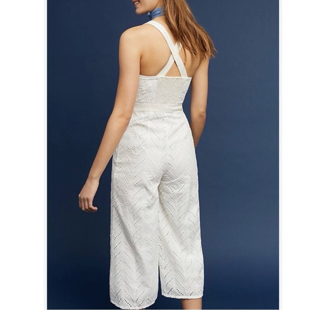 Anthropologie ett:twa Alice Eyelet Jumpsuit, Sz Small - Picture 3 of 13